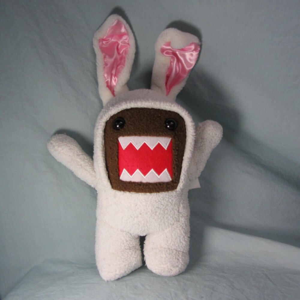 plush domo-kun 2014 easter bunny white stuffed animal (T222)